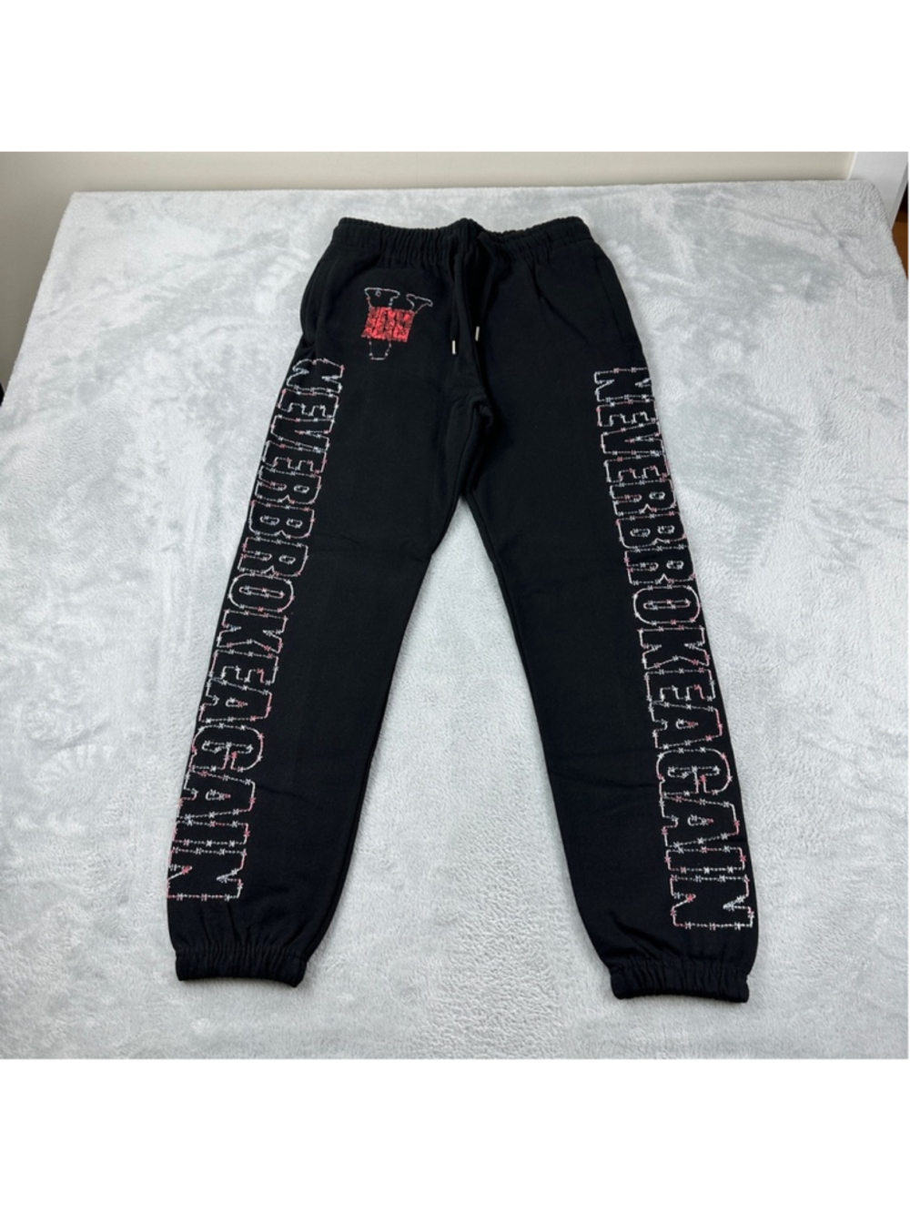 Vlone x Never Broke Again NWOT Black Sweatpants Men's Size Small 100% Cotton